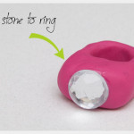 Faux Fur Fimo Clay Ring DIY Gluing the Stone