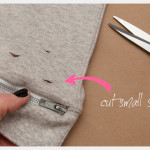 Distressed Sweatshirt DIY with Zipper Hem Cutting Holes
