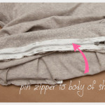 Distressed Sweatshirt DIY with Zipper Hem Zipper 2