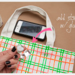 Versatile Neon Tote DIY Gluing Stones