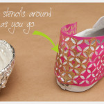 Stenciled DIY Sneakers Covering the Heel