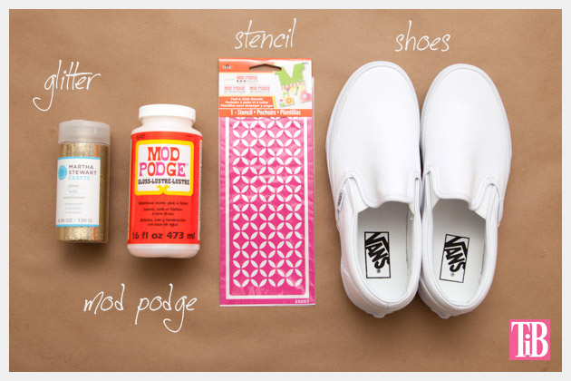 Stenciled DIY Sneakers Supplies