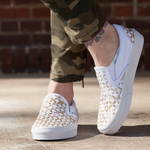 Glitter Stenciled Sneakers by Trinkets in Bloom