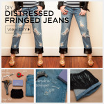 Distressed Fringed Jeans DIY by Trinkets in Bloom