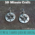DIY Metal Stamped Queen Bee Earrings