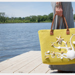 DIY Beach Tote With Shells Photo Holding