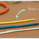 DIY Clay Bangle Bracelets creating thin rolls to wrap around