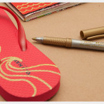 Doodle Flip Flops Drawing with Bic Mark-it Metallic Marker