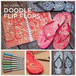 Doodle Flip Flops using Bic Mark-it Metallic Markers by Trinkets in Bloom