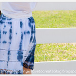 Blue and White Tie Dye Skirt DIY Photo 6 Close Up