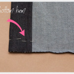 DIY Patched Skirt Folding and Pinning Bottom Hem