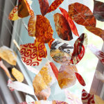 DIY Leaf Garland made from plastic bags by Aunt Peaches