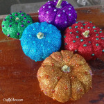 Polka Dot Glittered Pumpkins by Crafty Chica