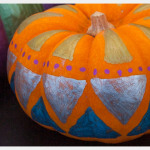 Painted Pumpkins using Bic Mark-it Markers  side detail