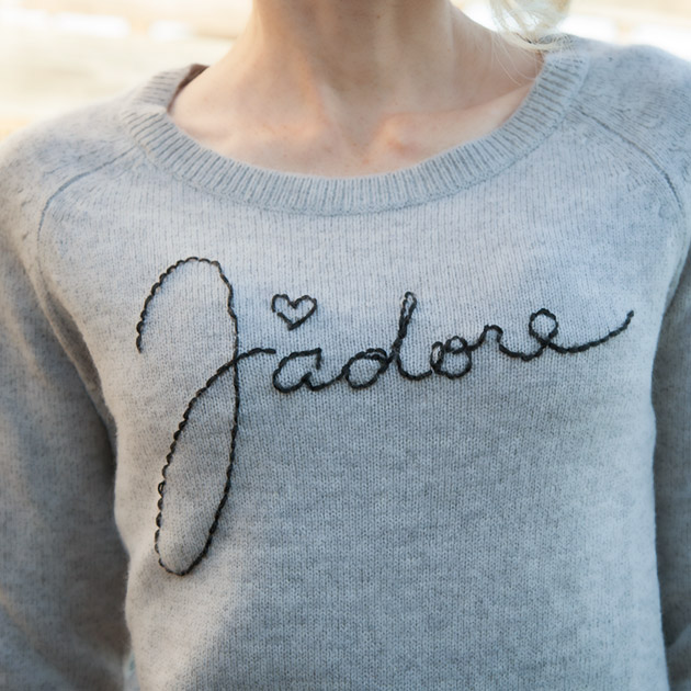 DIY Embroidered Sweater Tutorial by Trinkets in Bloom