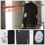 Sweater with Sequin Elbows DIY by Trinkets in Bloom