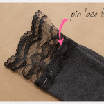 DIY T-Shirt with Lace Cuffs Pinning