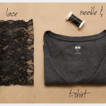 DIY T-Shirt with Lace Cuffs Supplies