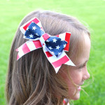 Red, White and Blue Hair Bows with Vinyl by A Girl and A Glue Gun