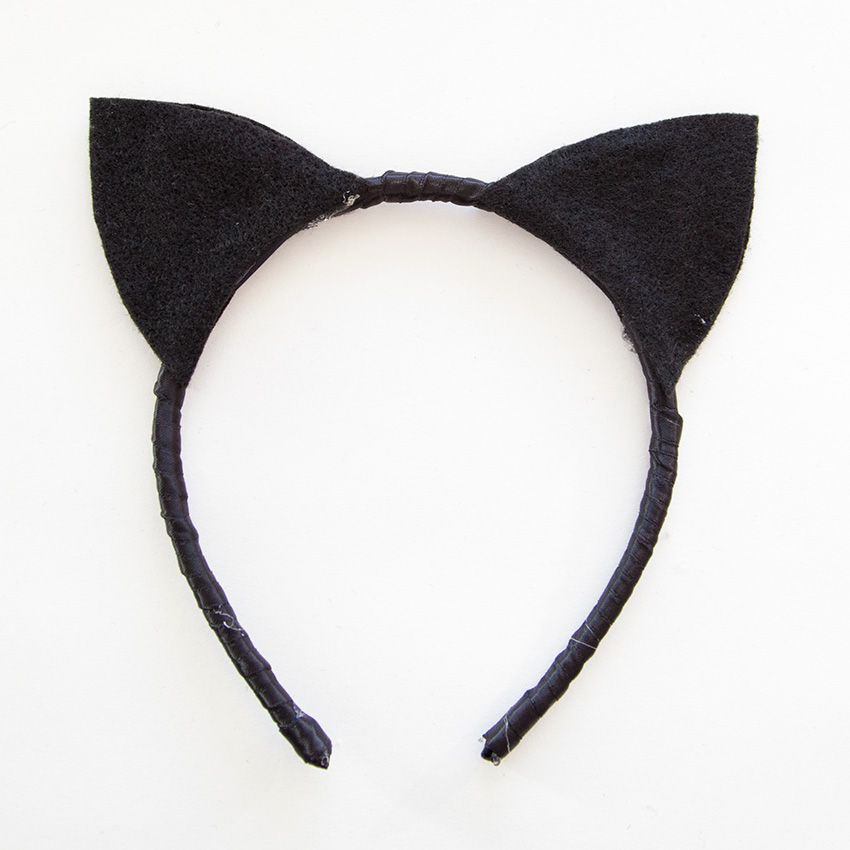 Cat Ears Headband DIY glued to headband
