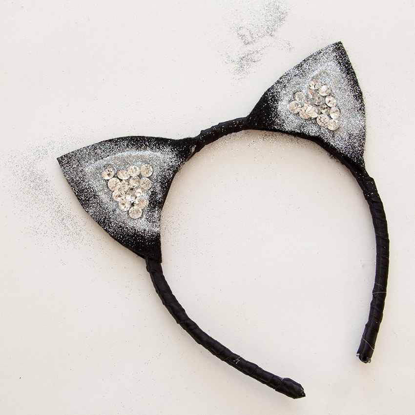Designer Cat Ears Headband DIY add rhinestones