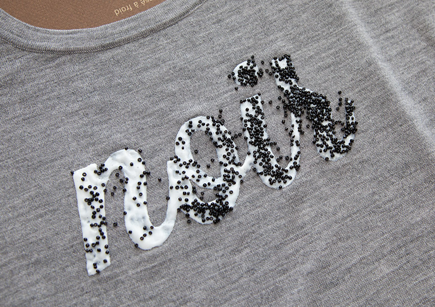 Beaded Embellished Sweater DIY adding beads