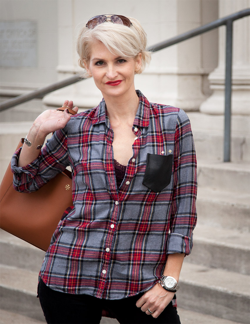 Patched Plaid Shirt DIY