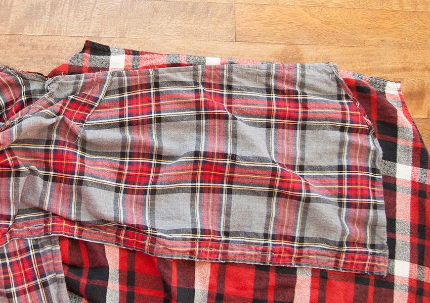 Patched Plaid Shirt DIY side pinned