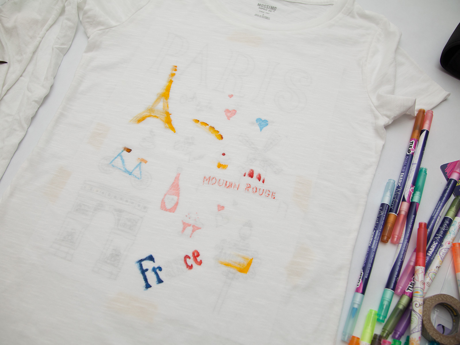 DIY Paris Doodle T-Shirt Colors by Trinkets in Bloom