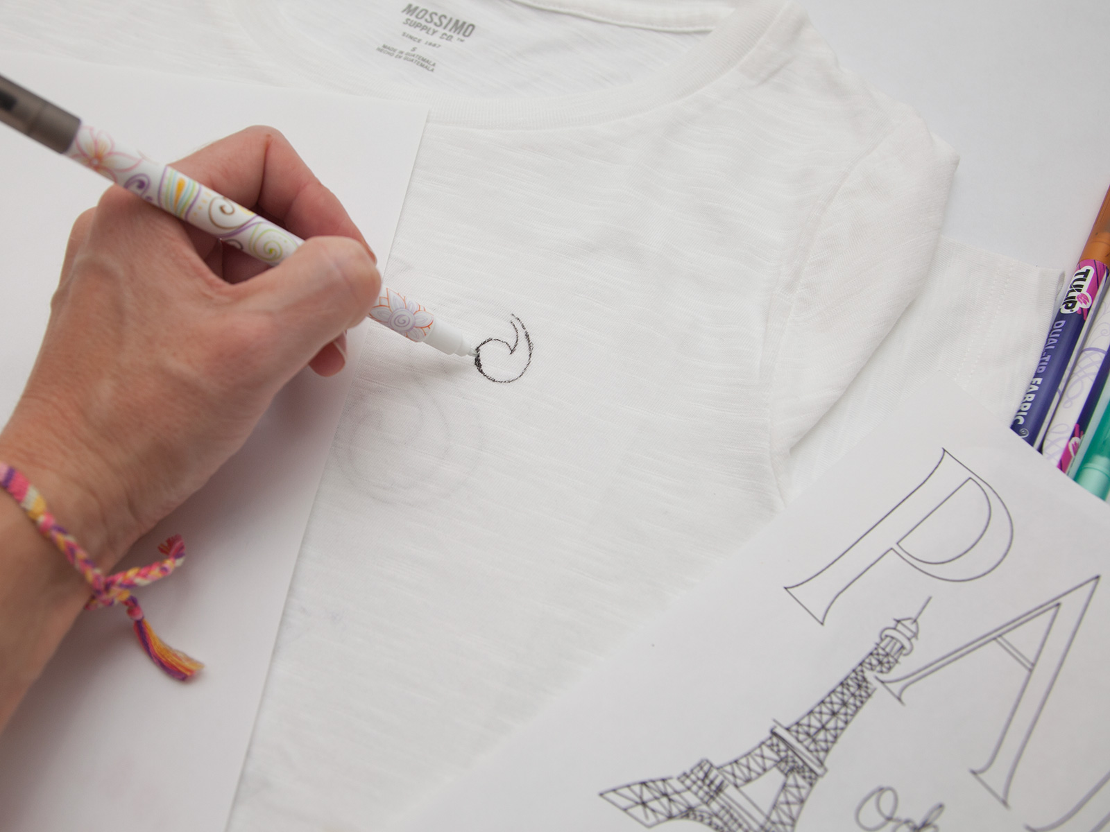 DIY Paris Doodle T-Shirt Drawing by Trinkets in Bloom