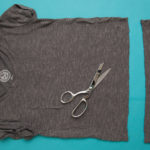 DIY Lace Edged T-Shirt cutting hem by Trinkets in Bloom