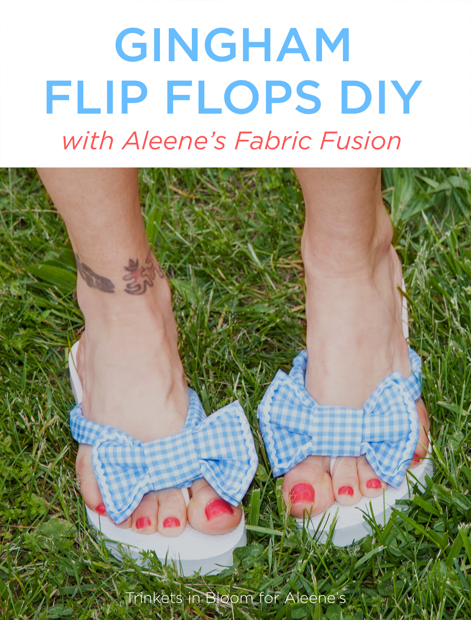 Gingham Flip Flops DIY Graphic