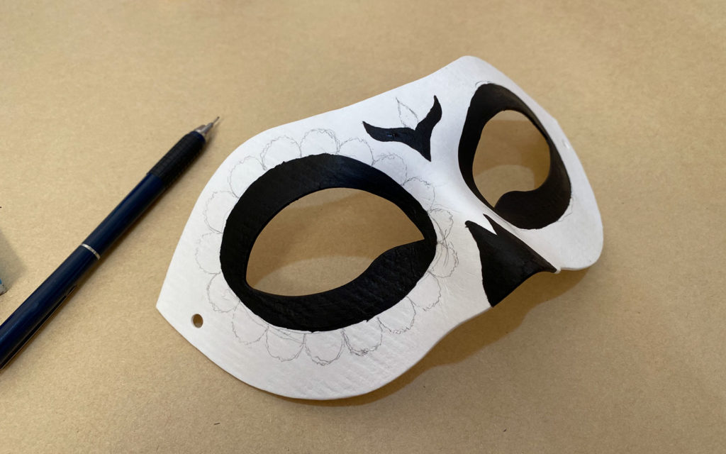 Dia de los Muertos Máscara de desenho pétalas